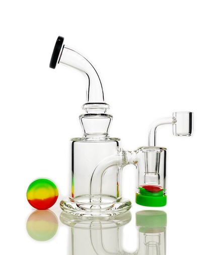 8" Recycler Dab Rig with Silicone Wax Catcher and 14mm Male Quartz Banger