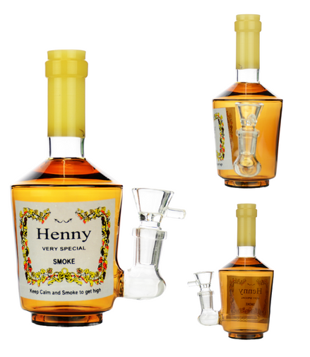 5" Shot Liquor Bottle 14mm Male Bowl Henny