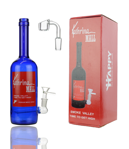 12" Kathrina Mall Wine Bottle Bong with 14mm Male Bowl and 14mm Male Bowl-Gift Box