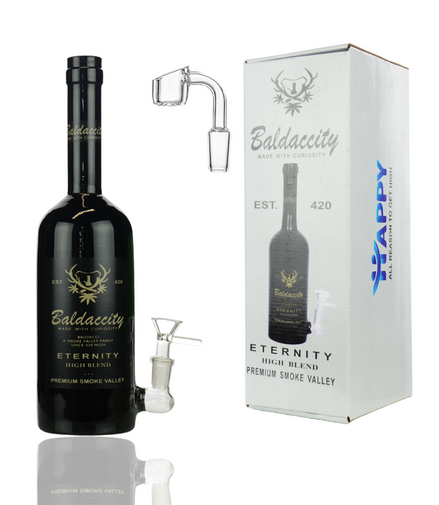12" Baldacity Wine Bottle Bong with 14mm Male Bowl and 14mm Male Banger-Gift Box