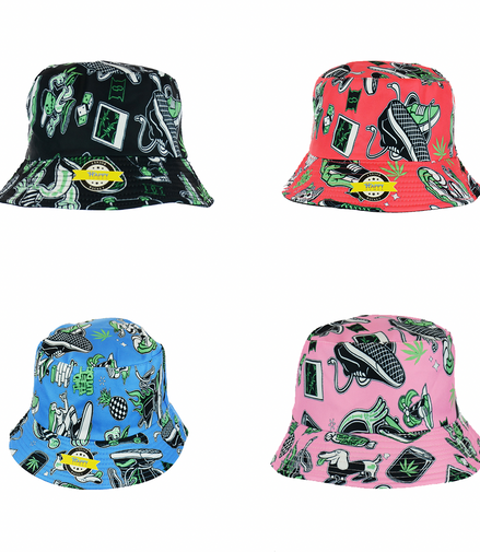 Skate Weed Life Design Bucket Hats Reversible Wear