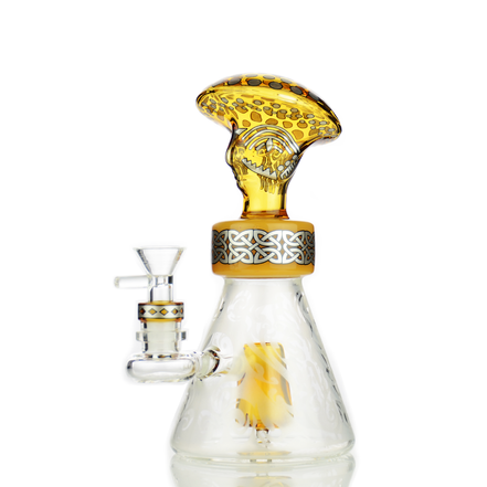 10" Alien Frosted Glass Water Pipe with 14mm Male Bowl