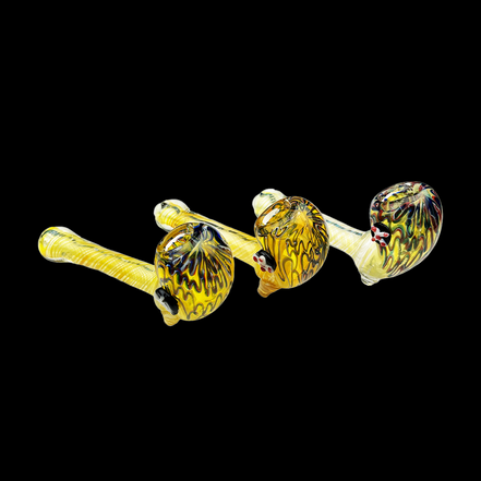 6" Sherlock Drippy Head Gold Fume Glass