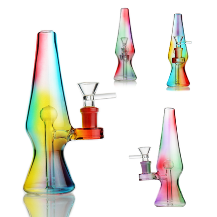 7" Electro Colored Rocket Water Pipe with 14mm Male Bowl