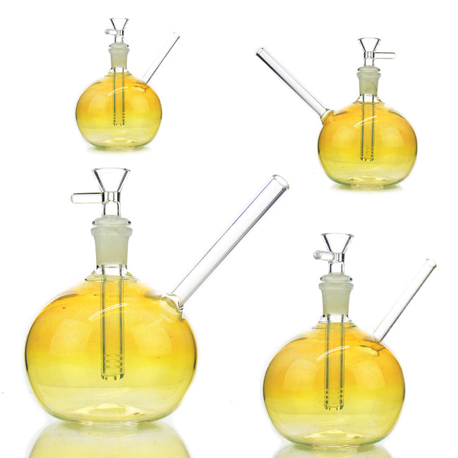 7" American-Made Gold Fume Sphere Water Pipe with 14mm Male Bowl