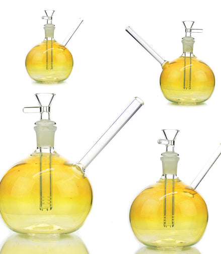 7" American-Made Gold Fume Sphere Water Pipe with 14mm Male Bowl
