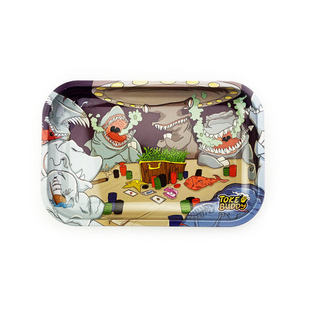 Medium Metal Rolling Tray Shark Party Size - 7.5*11.5