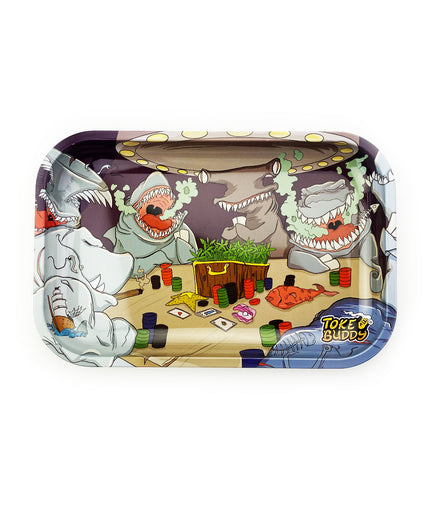 Medium Metal Rolling Tray Shark Party Size - 7.5*11.5