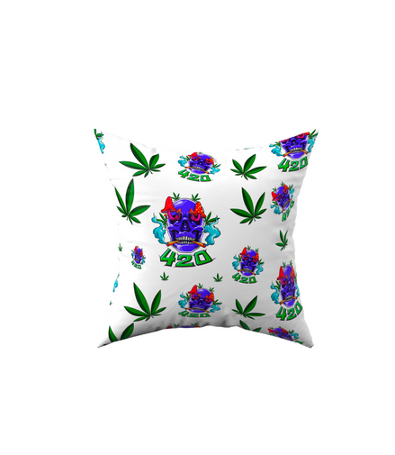 420 Skull Alternative Polyester White Pillow, Couch Cushion, Sham Stuffer (Size:18x18)