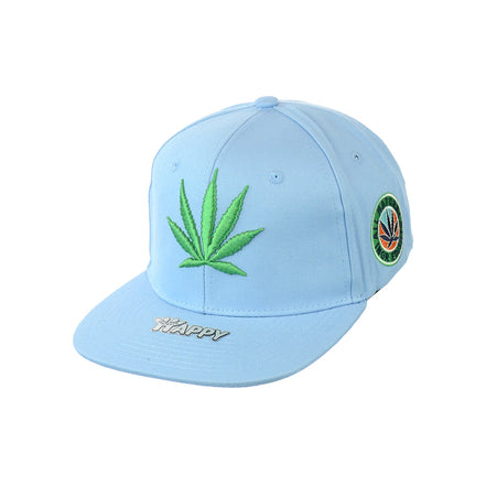 All Natural Ingredient Cannabis Leaf Embroidered Snapback Hat