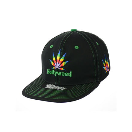 Hollyweed Leaf Embroidered Snapback Hat 100% Cotton