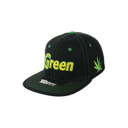 GREEN Embroidered Snapback Hat 100% Cotton