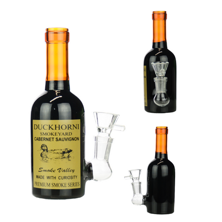 6" Mini Wine Bottle Duckhorni with 14mm Male Bowl