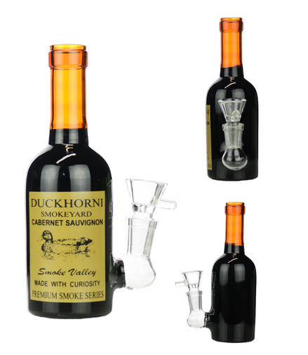 6" Mini Wine Bottle Duckhorni with 14mm Male Bowl