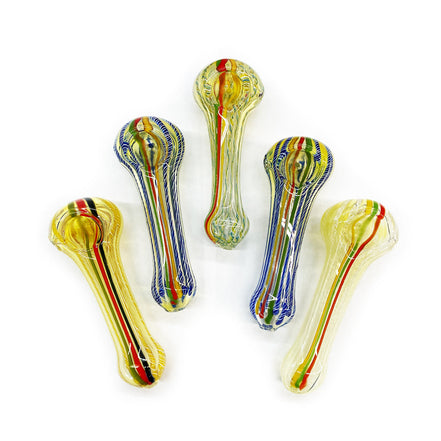 4.5" Silver Fume Rasta Line Hand Pipe