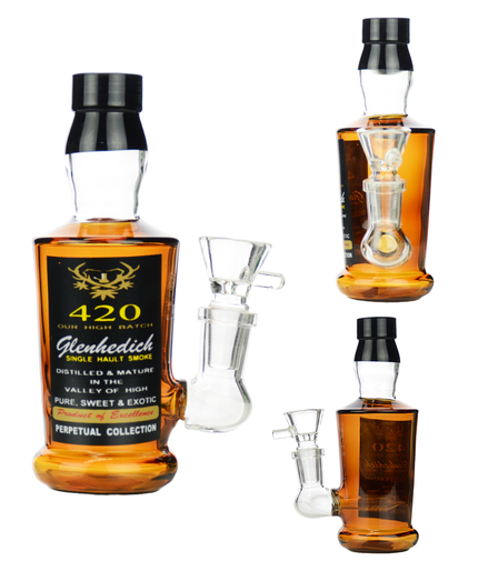 6" Mini Liquor Bottle Glenhedich with 14mm Male Bowl
