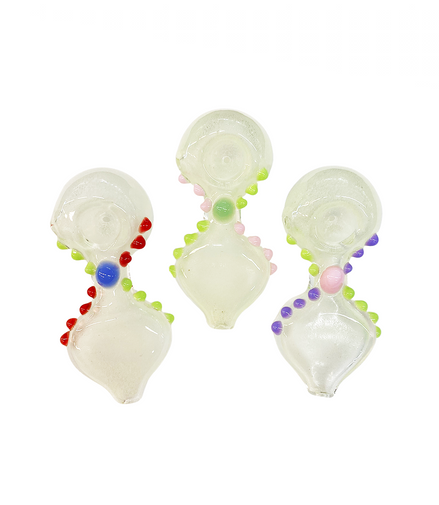 4" Hand Pipe Glow in The Dark Pressed Mouth Design