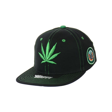 All Natural Ingredient Cannabis Leaf Embroidered Snapback Hat