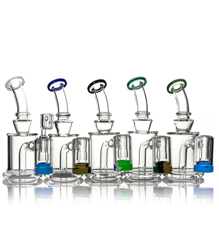 8" Recycler Dab Rig with Silicone Wax Catcher and 14mm Male Quartz Banger