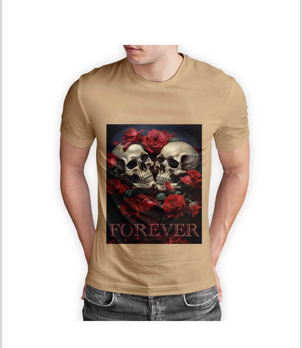 FOREVER Half Sleeve T-shirt Printed - 93% Cotton 7% Elastic