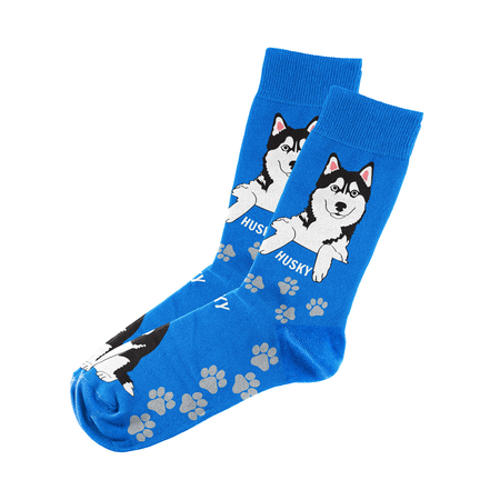 Husky Socks Unisex Unique Fun Design   Fits All, 70% Cotton, 25% Spandex, 5% Elastic