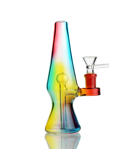7" Electro Colored Rocket Water Pipe with 14mm Male Bowl