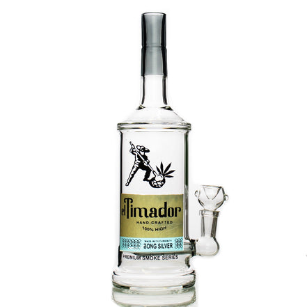 11" El Timador Tequila Bottle 100% High with 14mm Male Bowl