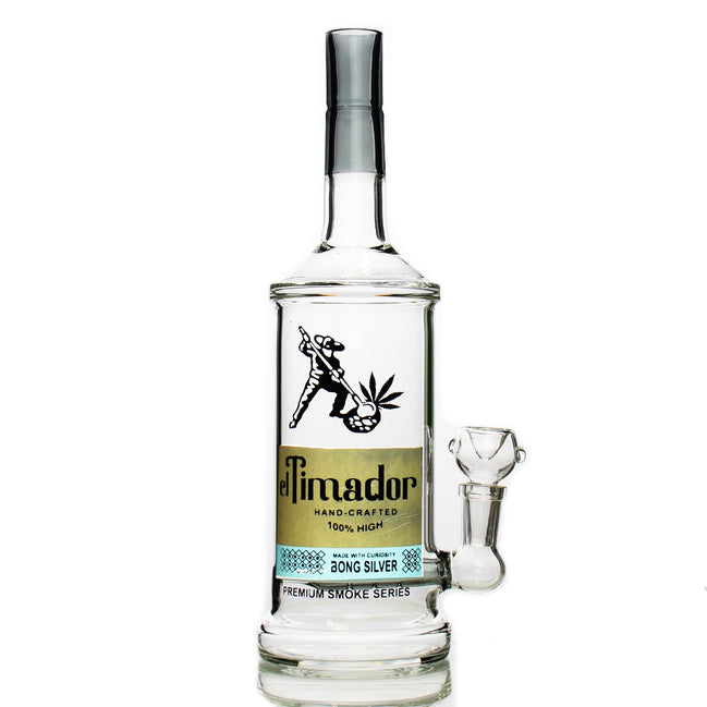 11" El Timador Tequila Bottle 100% High with 14mm Male Bowl
