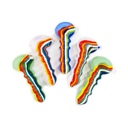 4.5" Slime Rasta Rainbow Hand Pipe Spoon