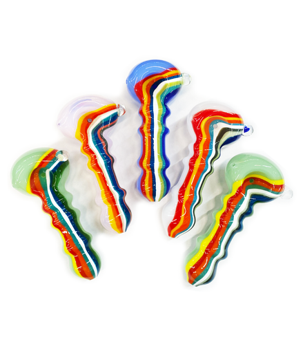 4.5" Slime Rasta Rainbow Hand Pipe Spoon