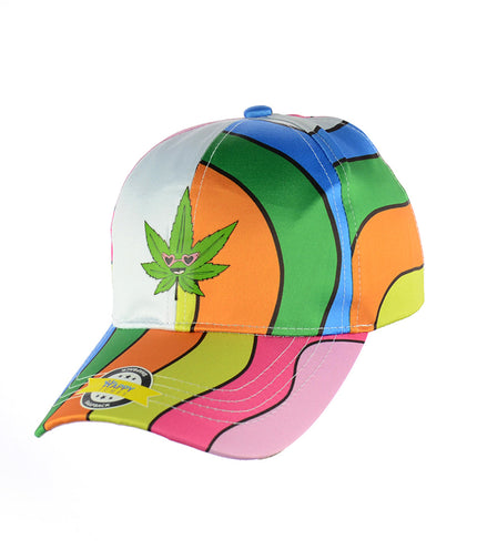 Weed Leaf Rainbow Color Baseball Snapback Hat