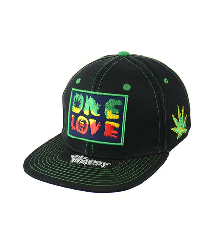 One Love Hat Embroidered Snapback