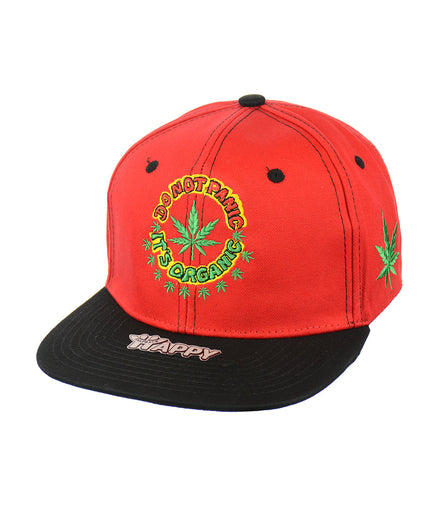 DO NOT PANIC Leaf Embroidered Snapback Hat 100% Cotton
