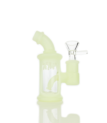 4.5" Glow in Dark Bong with The Combination of Glass and Silicone 14mm Male Bowl