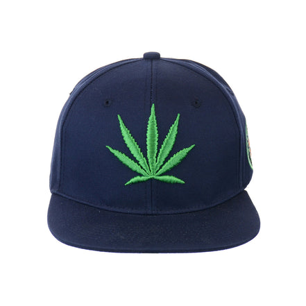 All Natural Ingredient Cannabis Leaf Embroidered Snapback Hat