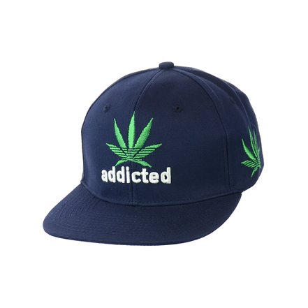 Addicted Leaf Embroidered Snapback Hat 100% Cotton