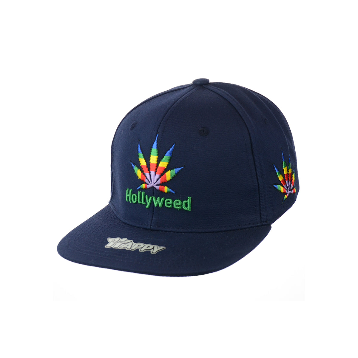 Hollyweed Leaf Embroidered Snapback Hat 100% Cotton