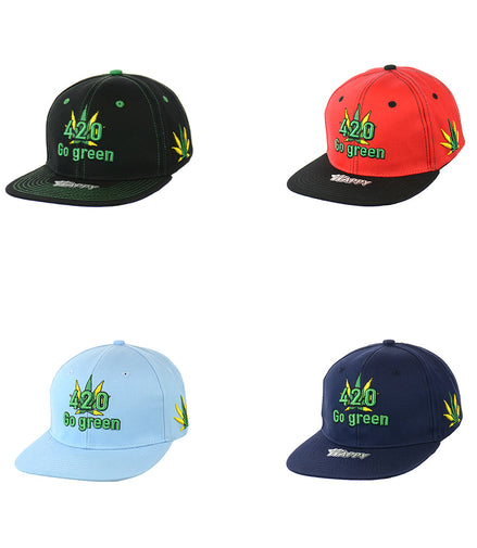 420 Go Green Embroidered Snapback Hat 100% Cotton
