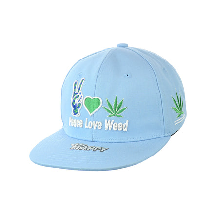 Peace Love Weed Hat Embroidered Snapback Hat