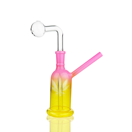 6" Frosted Glass Oil Burner with 14mm Oil Bowl