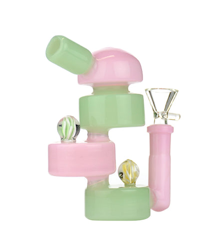 6" Bong Slime Color Box Marble with 14mm Male Bowl