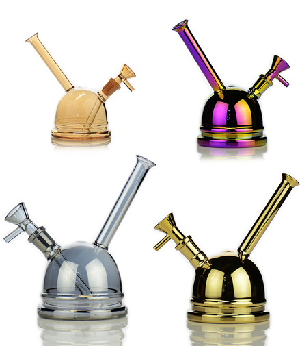 6" Electro Plated Water Pipe Bong Dome Shape with 14mm Male Bowl