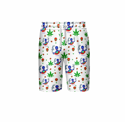 I am Landing Alien White Shorts Pack of  5 Units 1-M, 1-L, 1-XL, 1-XXL, 1-XXXL -- 100% Polyester