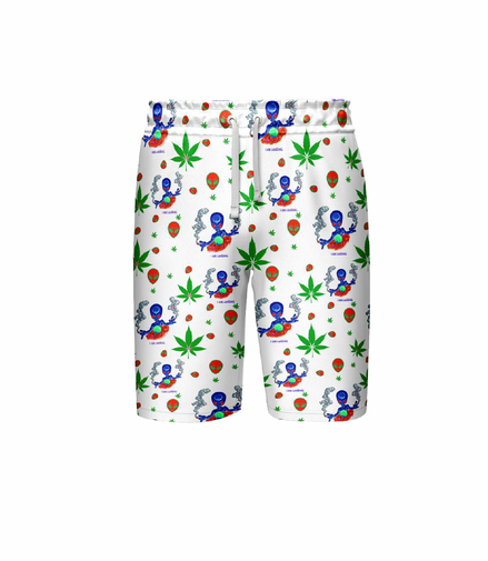 I am Landing Alien White Shorts Pack of  5 Units 1-M, 1-L, 1-XL, 1-XXL, 1-XXXL -- 100% Polyester
