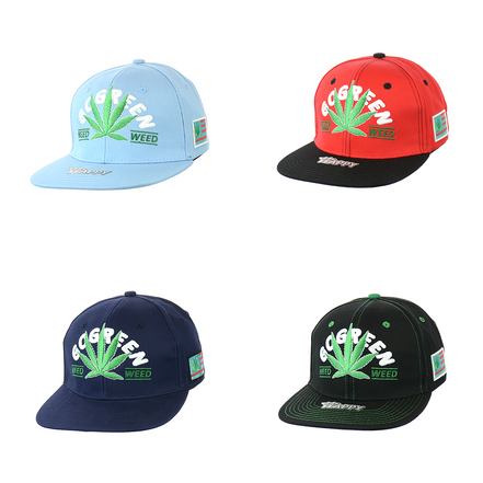 Go Green Leaf Embroidered Snapback Hat