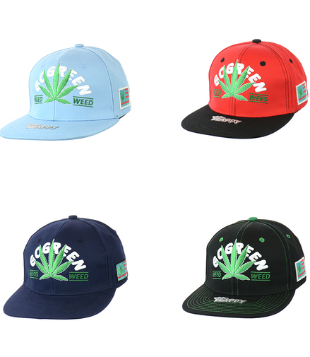Go Green Leaf Embroidered Snapback Hat
