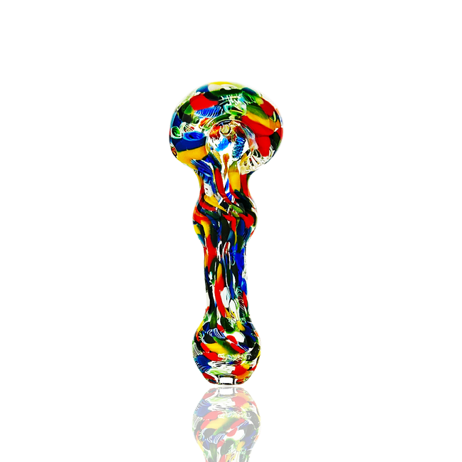 4" Candy Cane Hand Pipe with Frit Glass