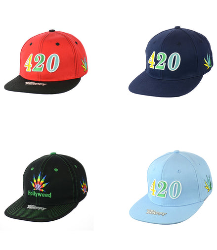 420 Leaf Embroidered Snapback Hat 100% Cotton