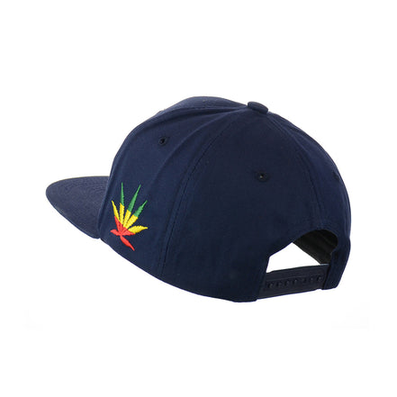 Rasta Leaf Good Vibes Embroidered Snapback Hat 100% Cotton