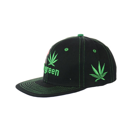Mushroom Go Green Embroidered Snapback Hat 100% Cotton